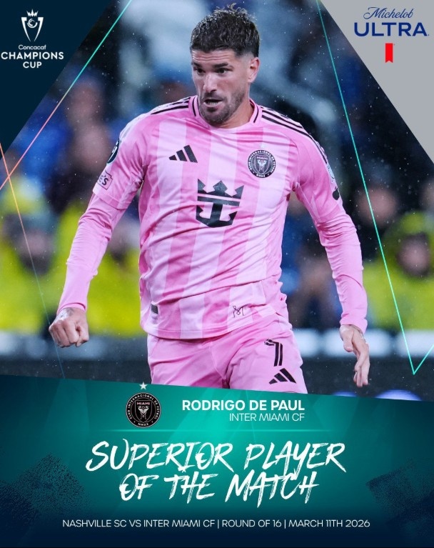 开云官方网站-全场108次触球获评7.6分，德保罗当选迈阿密0-0纳什维尔全场最佳